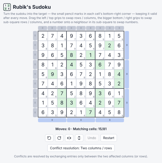 Screenshot of Rubik's Sudoku